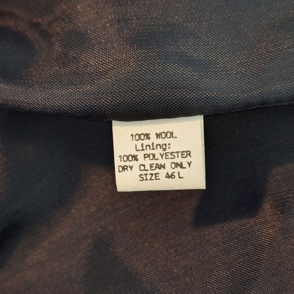 7 COLLECTION 46L NAVY 100% WOOL FULLY LINED 2-BUTTON SINGLE BREASTED JACKET SUIT - Picture 10 of 11